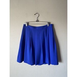 J Crew Women's Size 4 Cobalt Blue Pleated Short Skirt Lined Preppy City Modern
